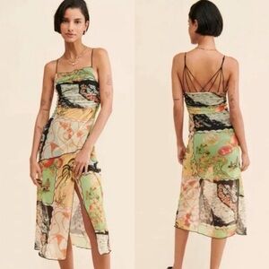 Urban Outfitters Postcard Mesh Midi Dress